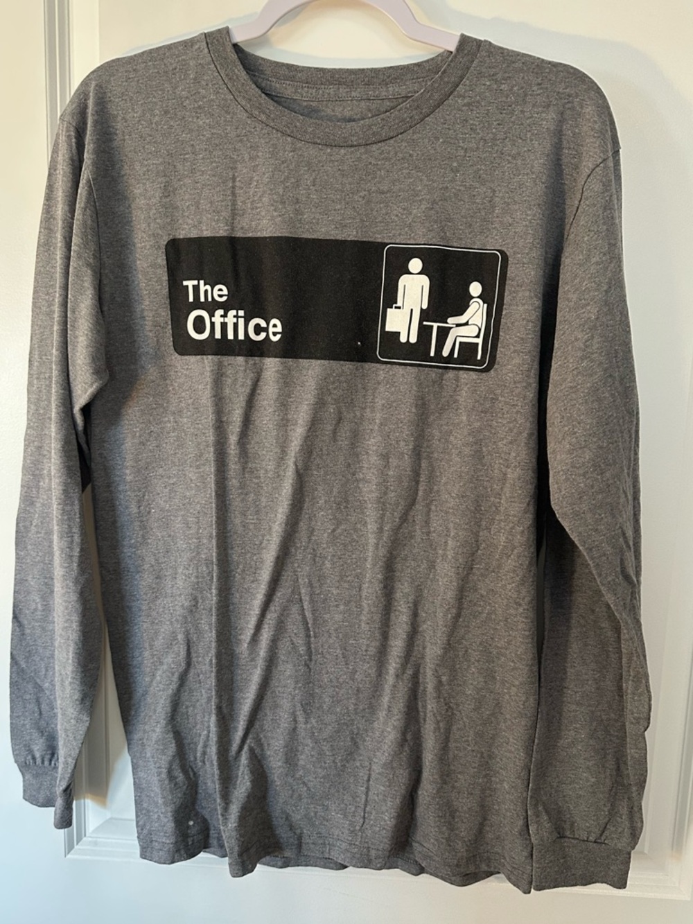 Medium The Office Long Sleeve Graphic Tee - Gray
